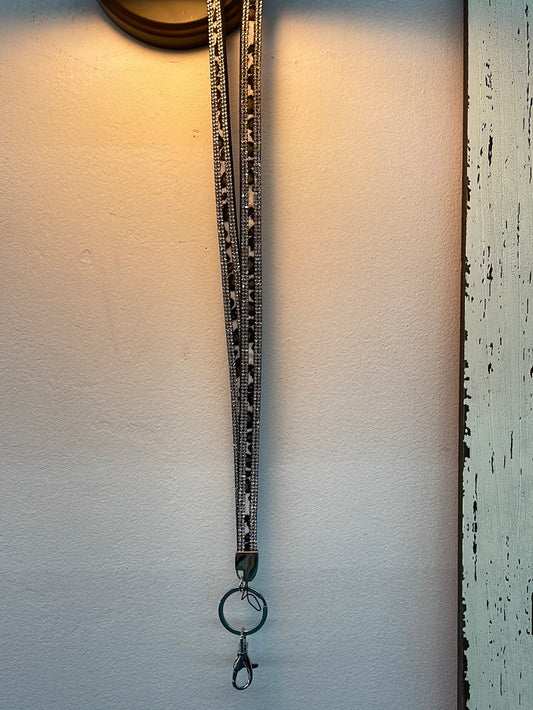 Rhinestone Leopard Lanyard