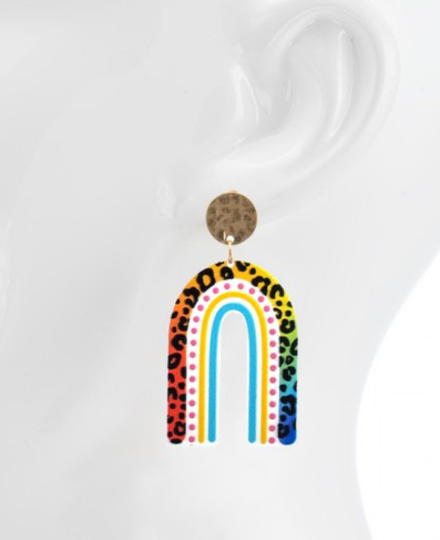 Leopard Rainbow Earrings