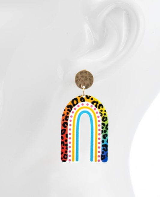 Leopard Rainbow Earrings