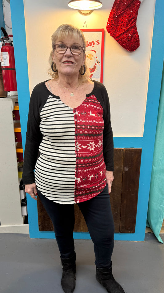 Reindeer Stripe Raglan