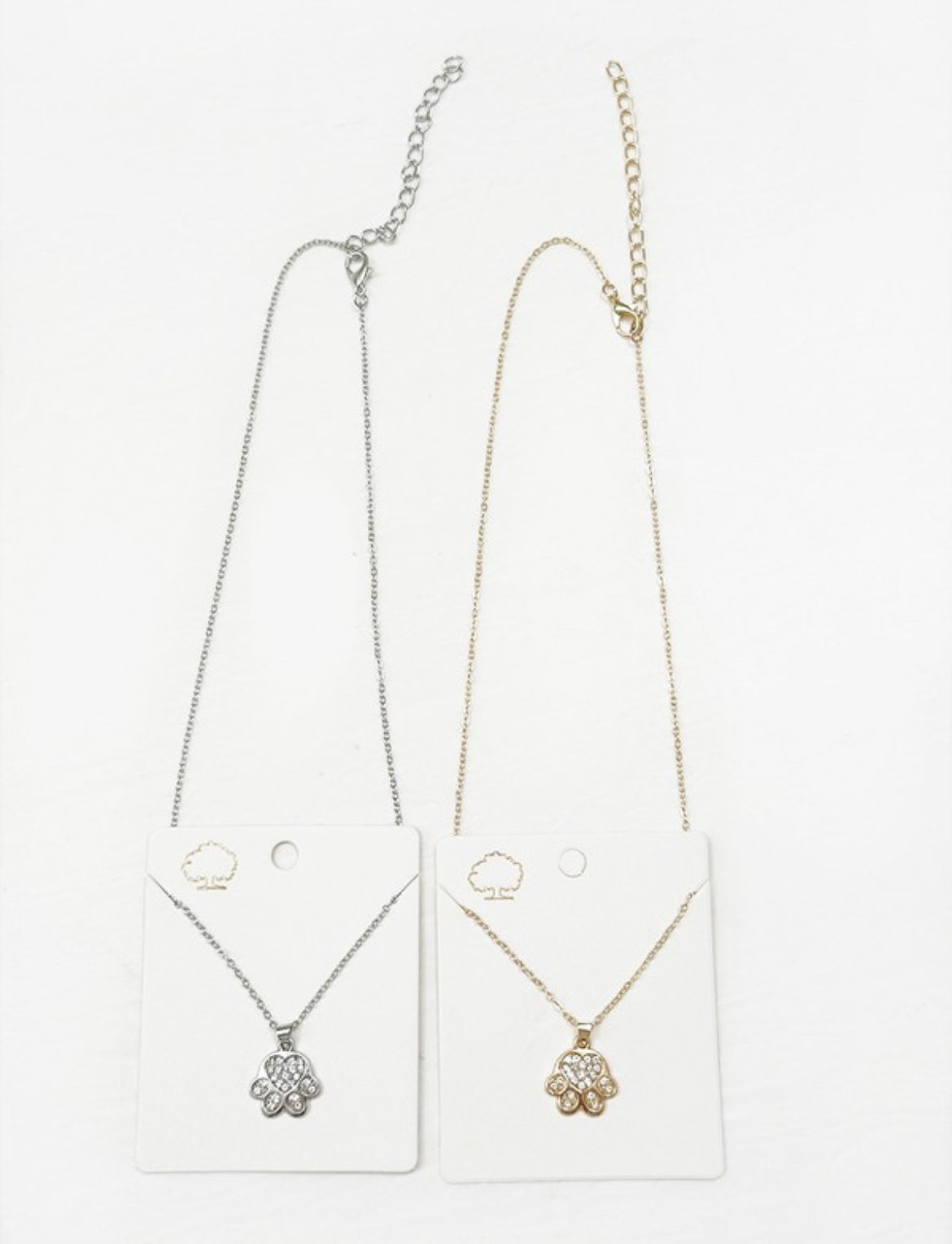 Rhinestone Paw Necklace