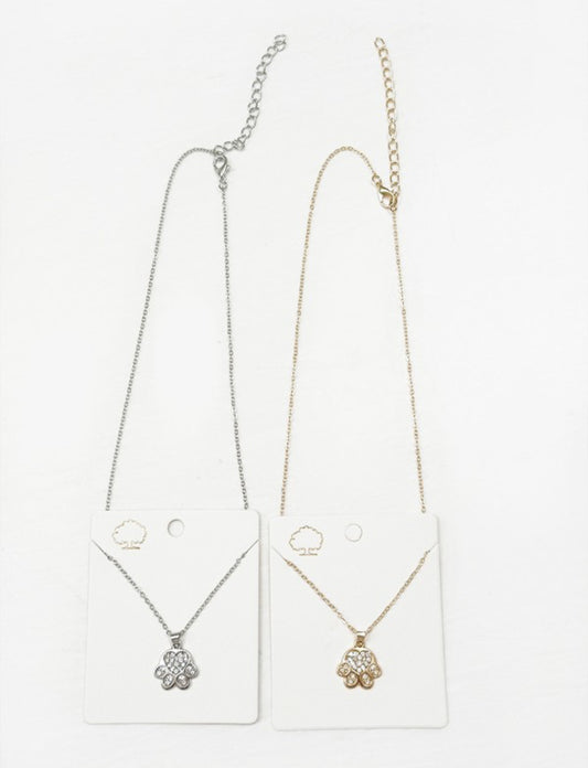 Rhinestone Paw Necklace