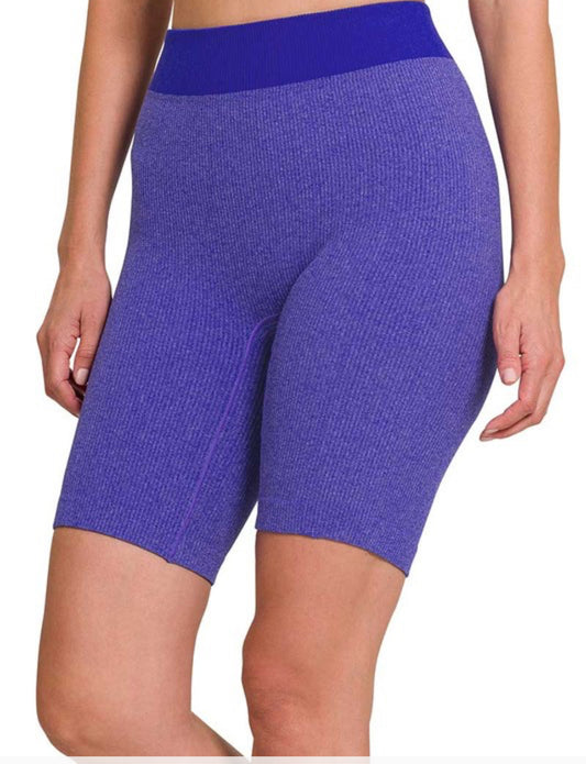 Ribbed Seamless Biker Shorts
