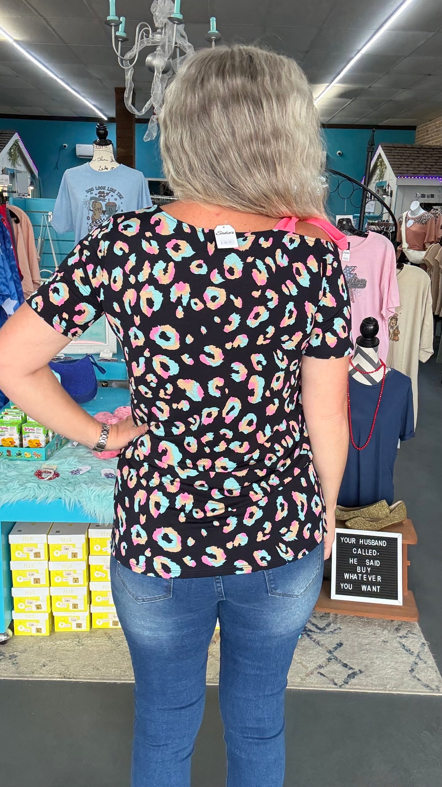 Neon Leopard One-Shoulder