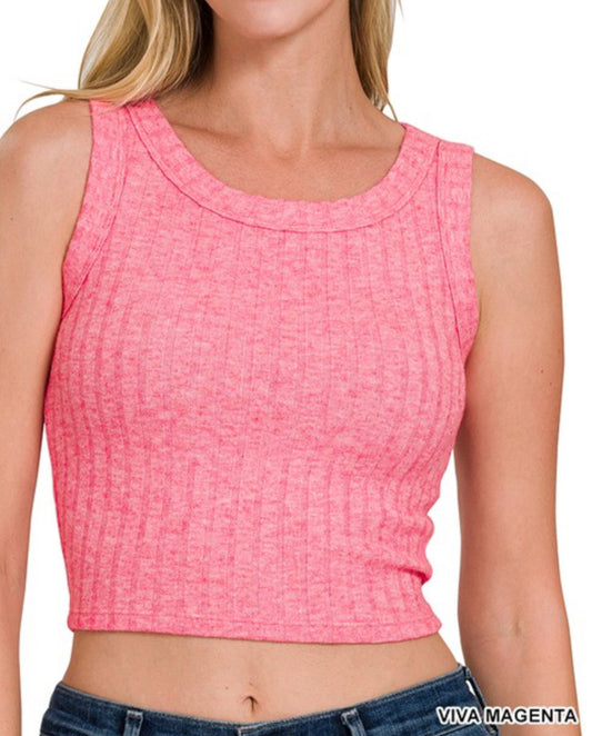 Sleeveless Rib Crop