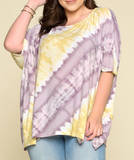 Oversized Tie-dye Top-Plus