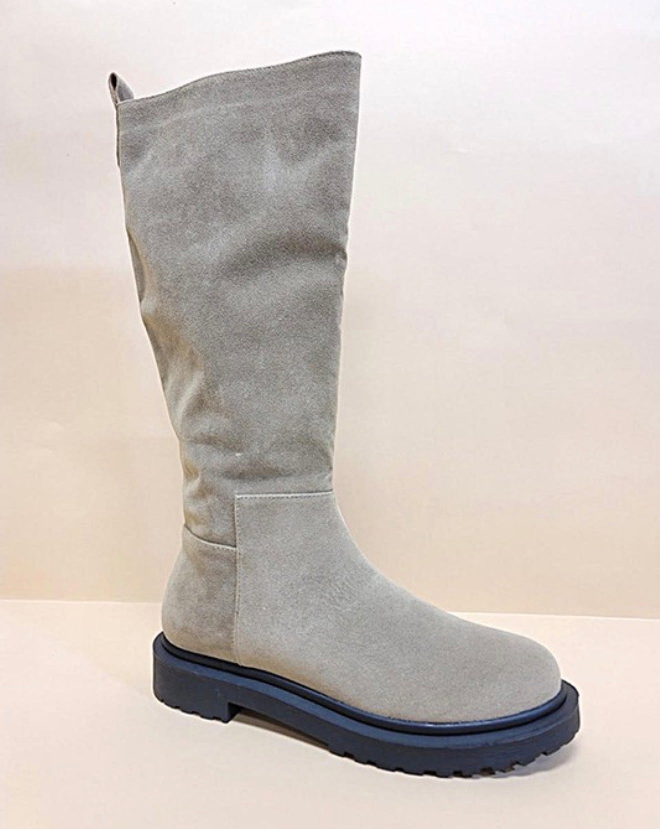 Beige Suede Boots
