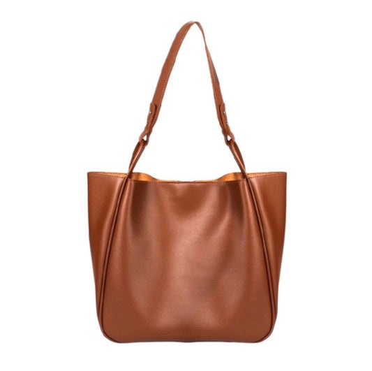 Vegan Leather Shoulder Tote