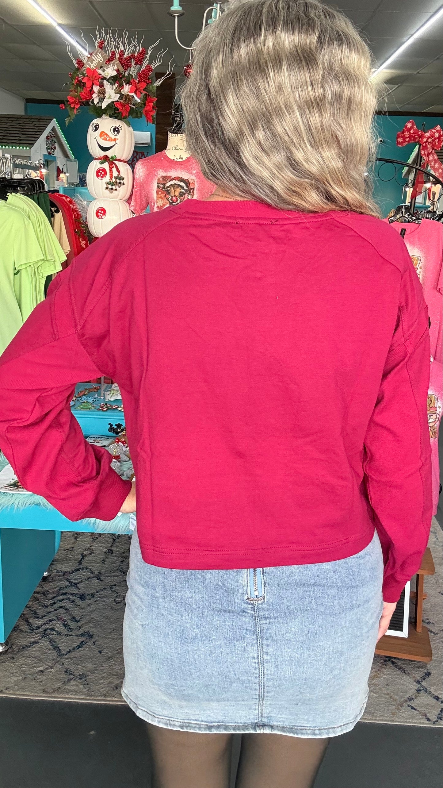 Berry Cropped Sweatshirt