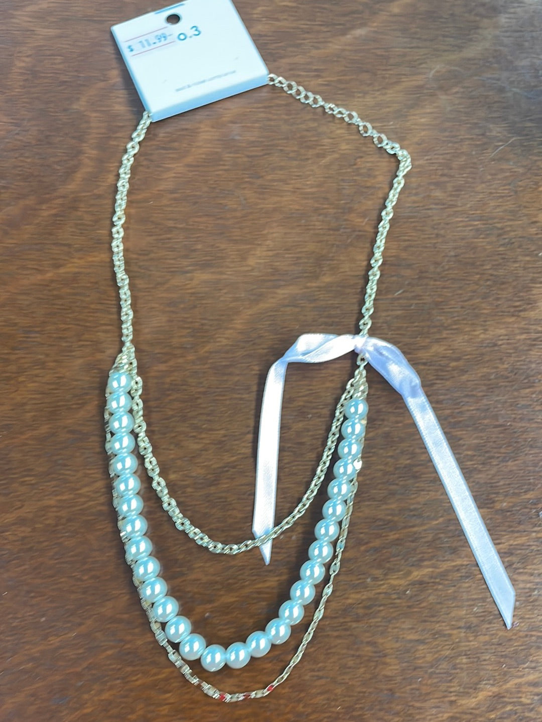 Pearls and Bow Necklace