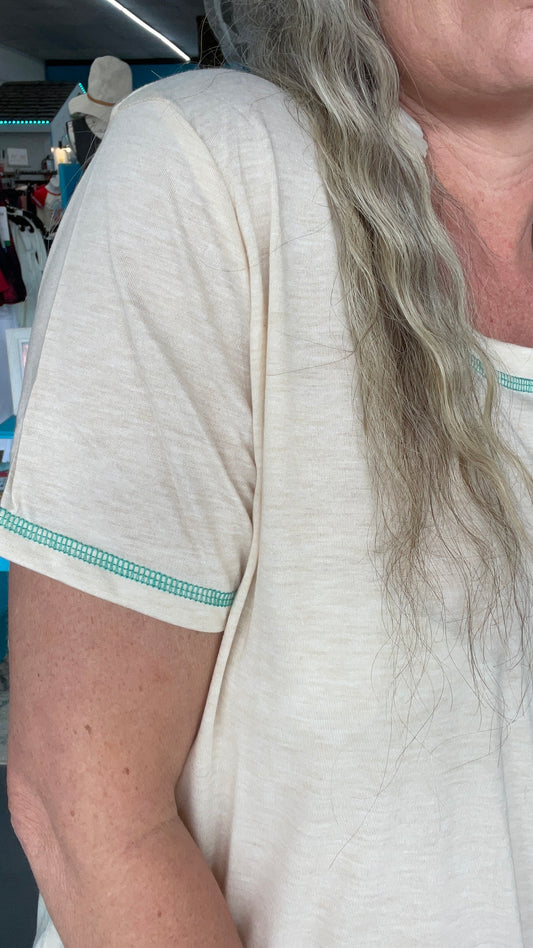 Sweet Teal Stitch Tee