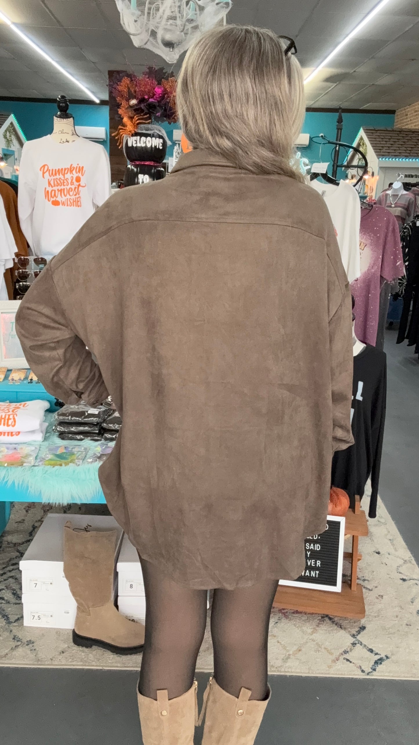 Olive Brown Suede Shacket