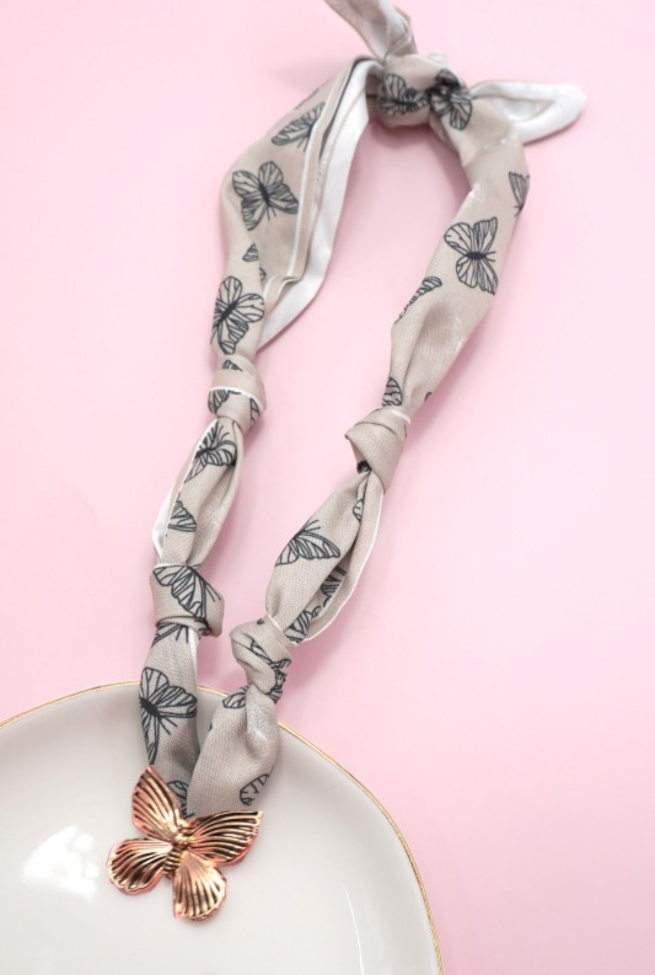 Hand Tied Scarf Necklace