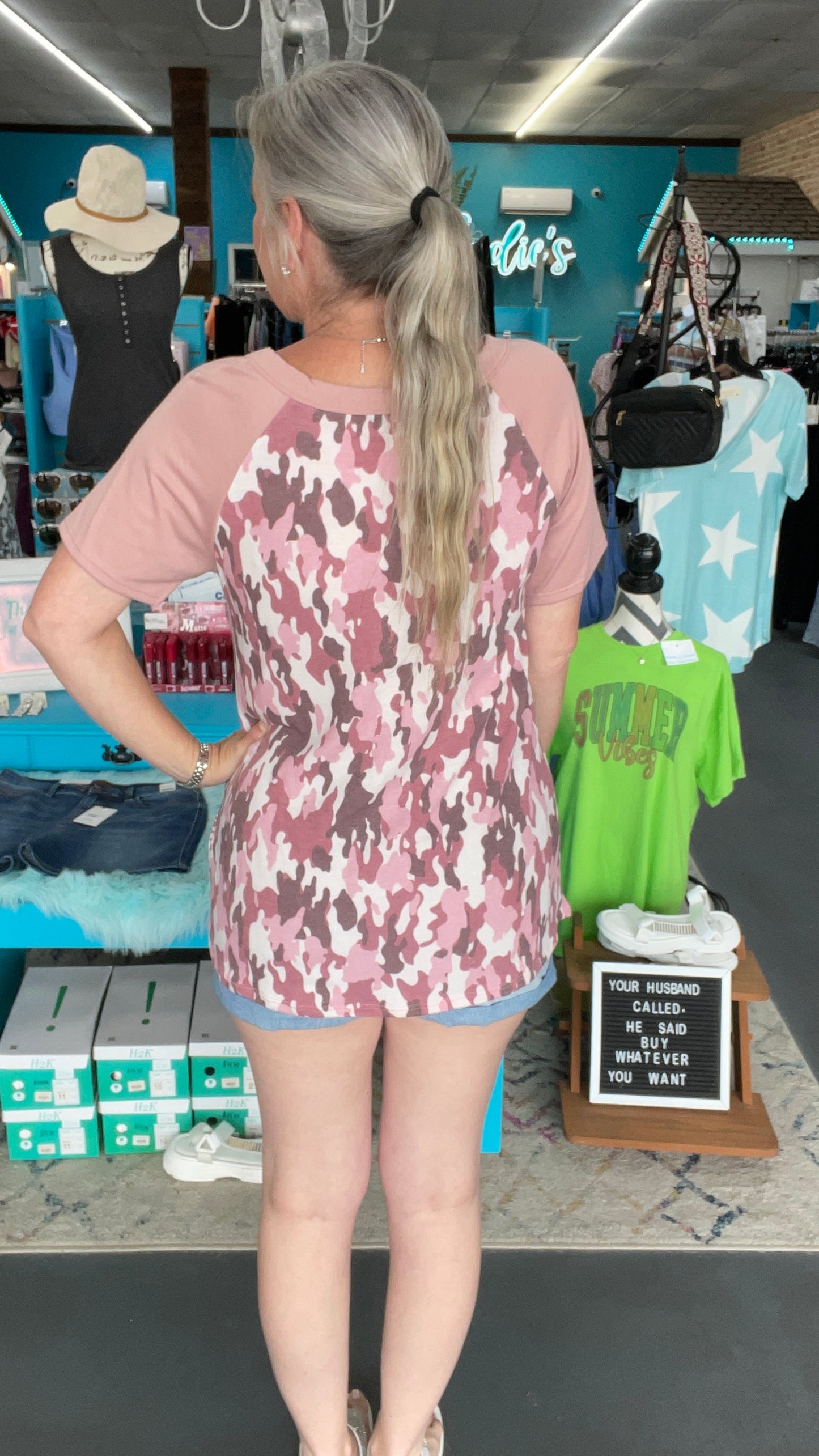 Camo/Leopard Mix Top