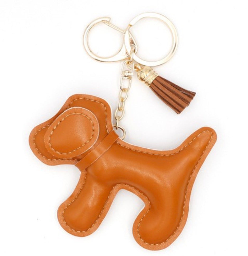 Leather Pup Bag Charm