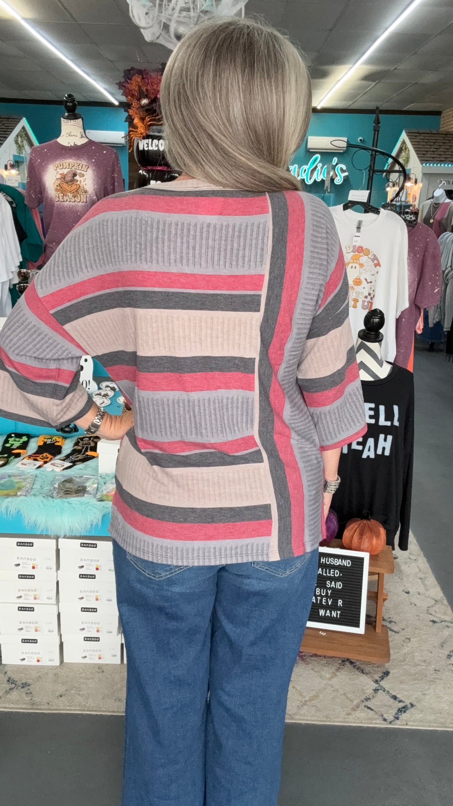 Berry Striped Top