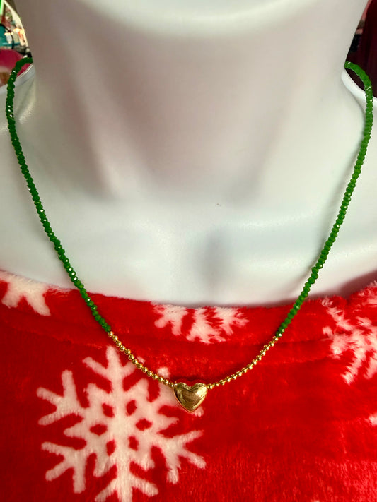 Puff Heart Bead Necklace