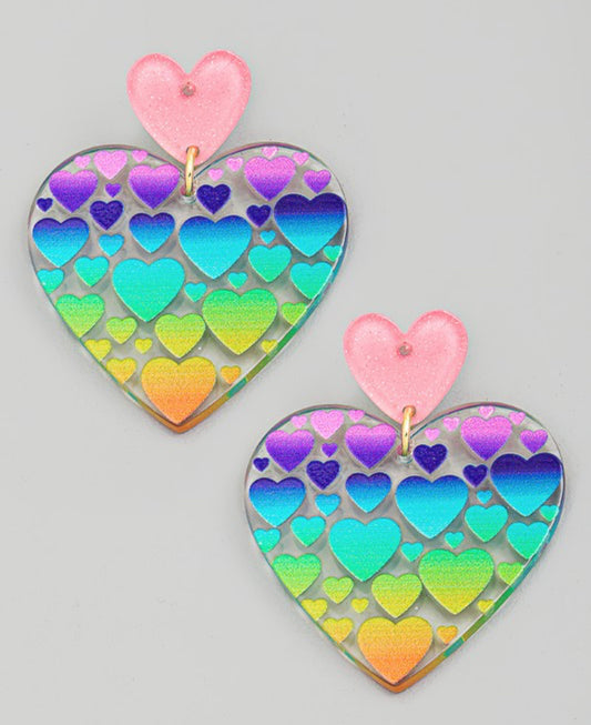 Rainbow Heart Earrings