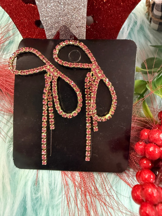 Rhinestone Bow Earrings