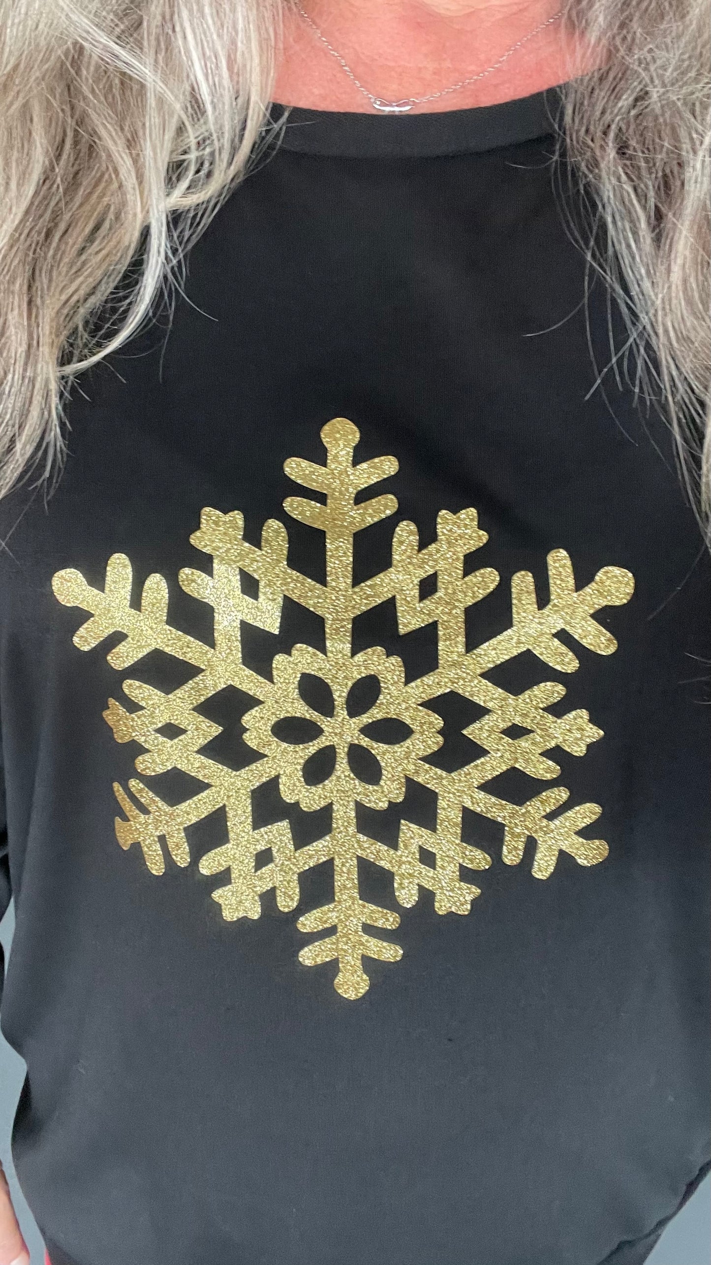 Glitter Snowflake Top-Plus