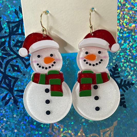 Acrylic Snowmen Earrings
