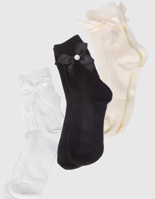 Pearl Bow Socks