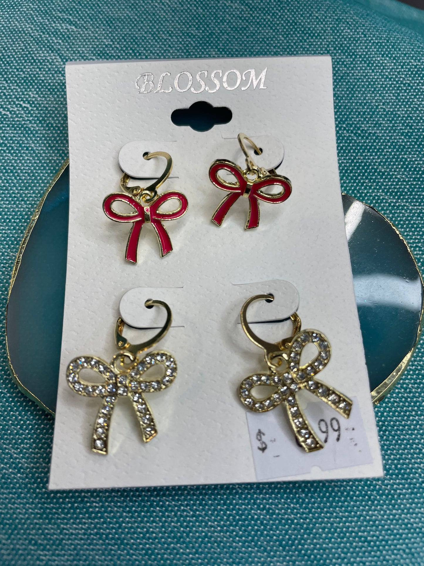 Enamel Bow Earring Set