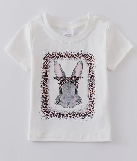 Leopard Bunny Tee-Girls