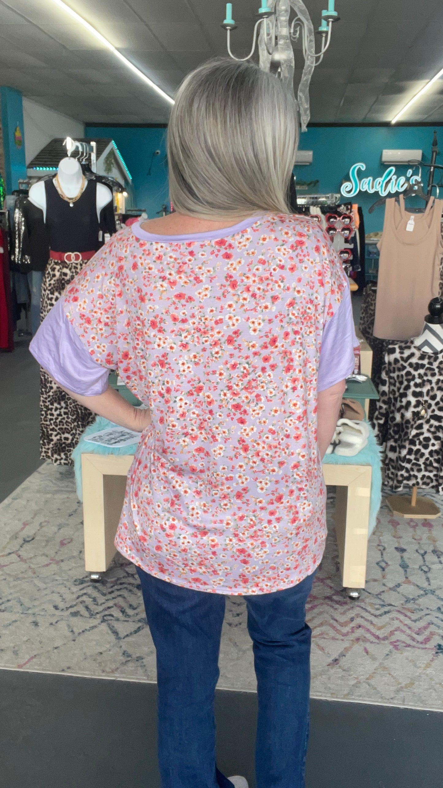 Ditzy Floral Top-Plus