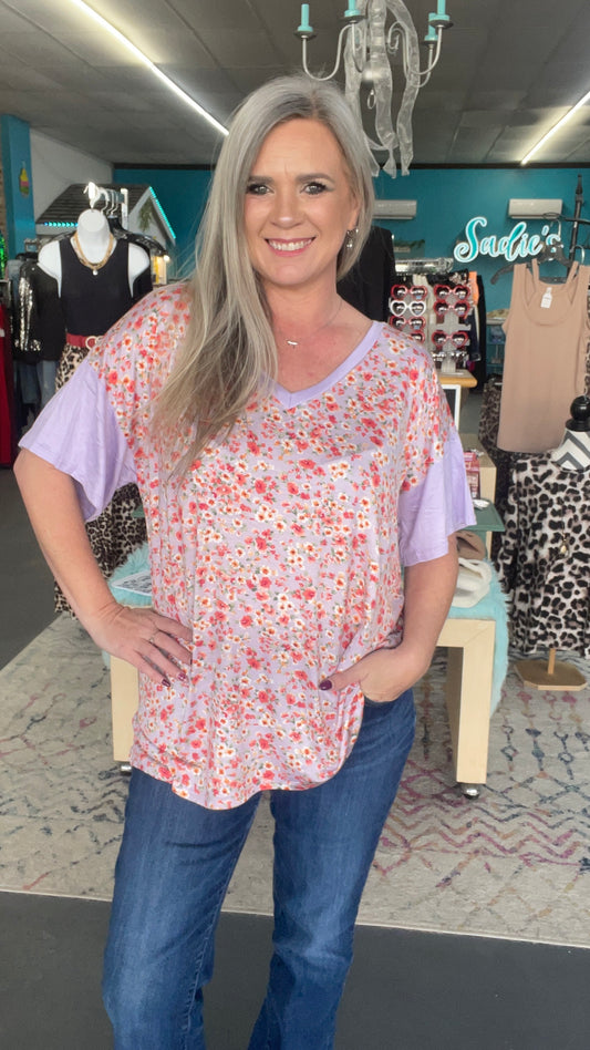 Ditzy Floral Top-Plus