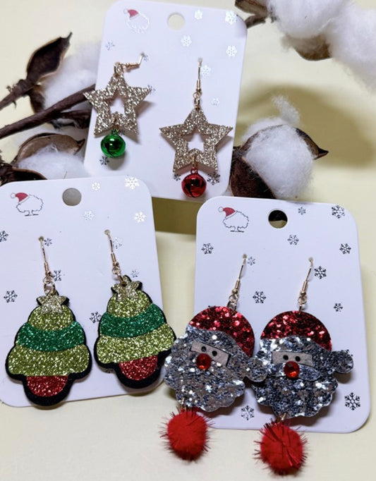 Christmas Glitter Earrings