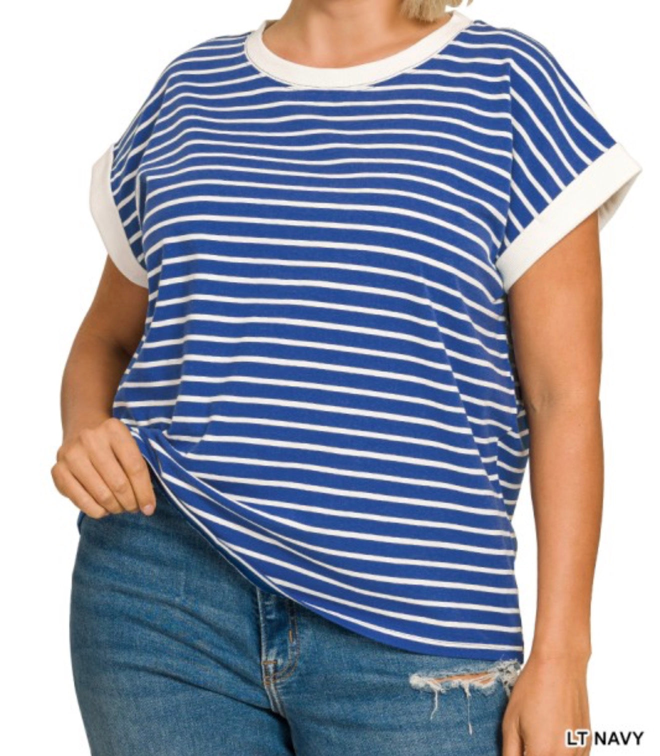 Cap Sleeve Stripe Top