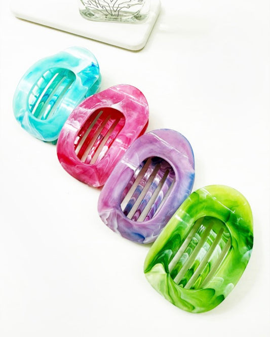 Marble Flat Claw Clip
