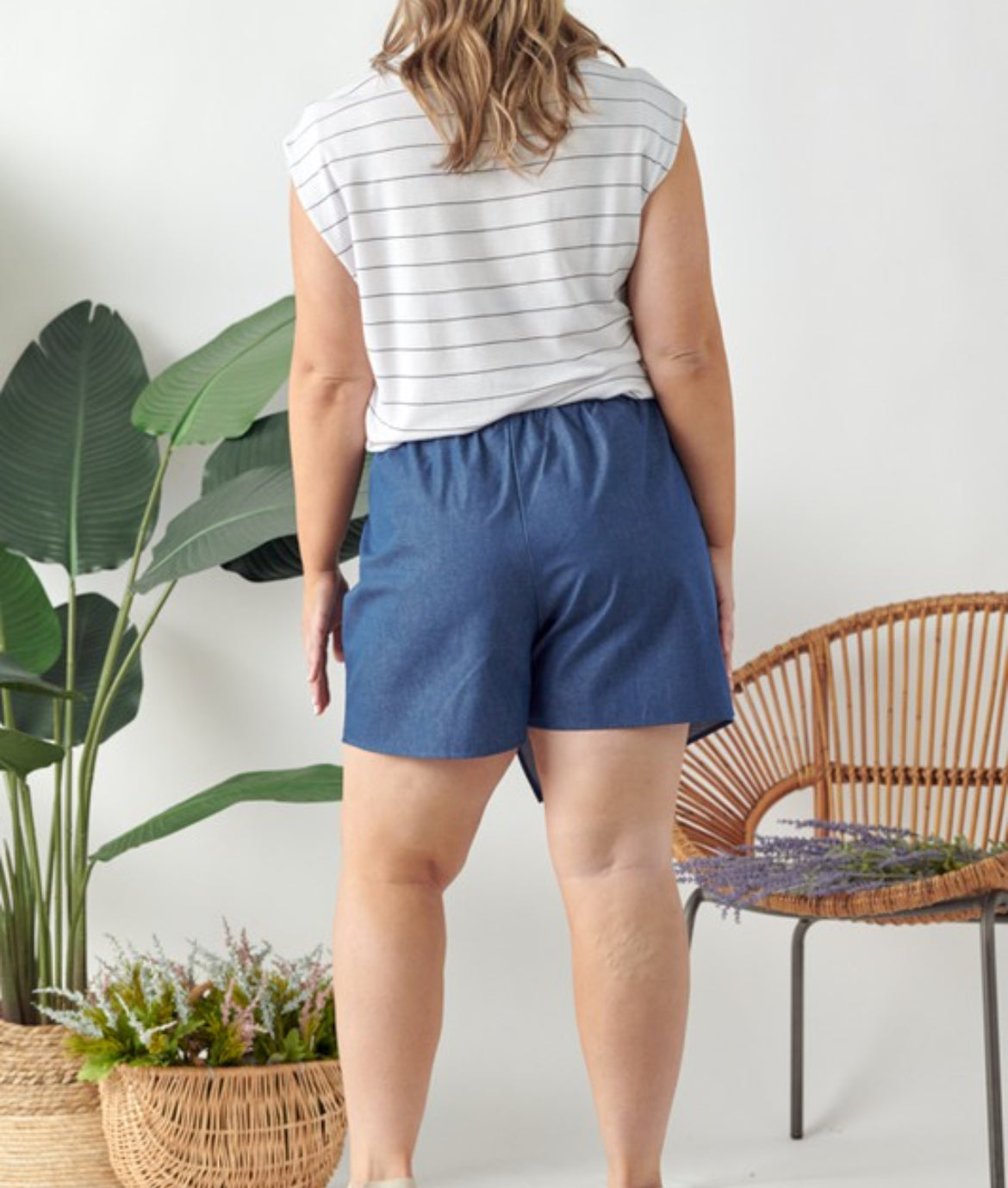 Asymmetric Chambray Skort
