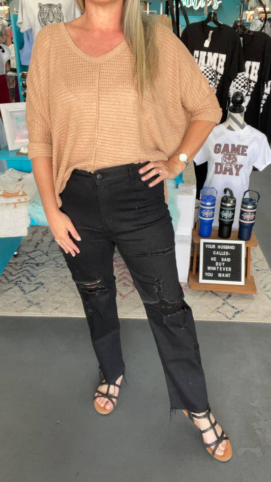 Distressed Cropped Jeans