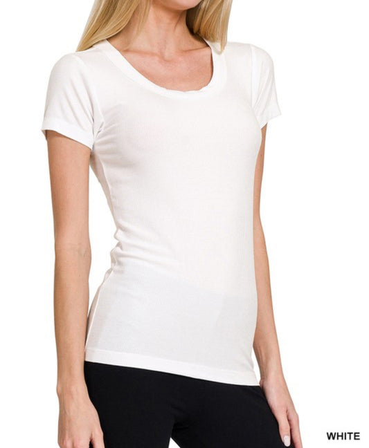 Ribbed Short Sleeve Tee