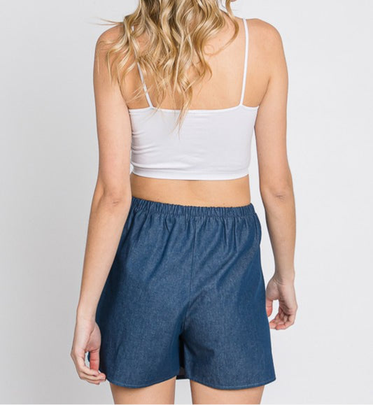 Asymmetric Chambray Skort