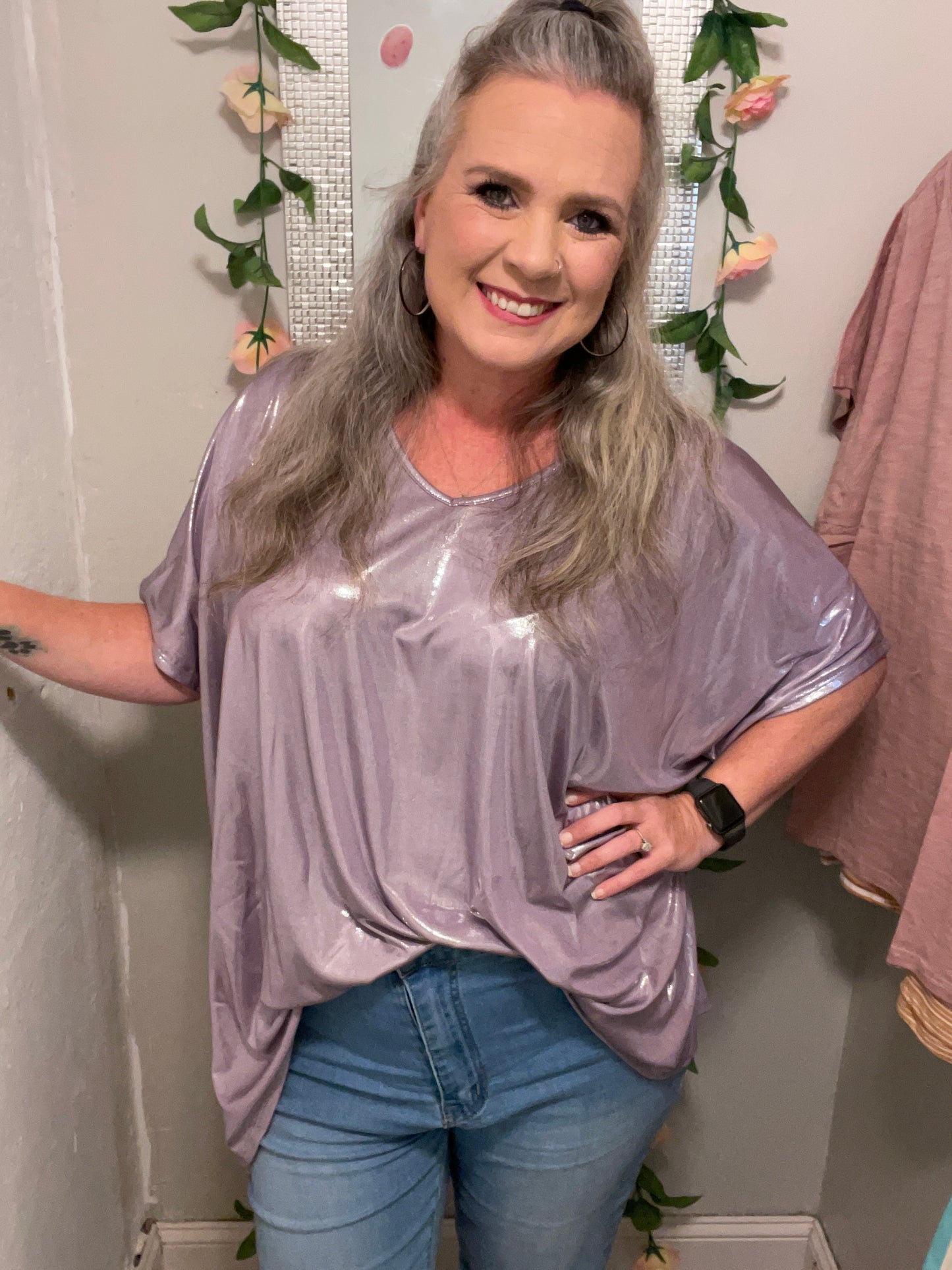 Foil Poncho Top