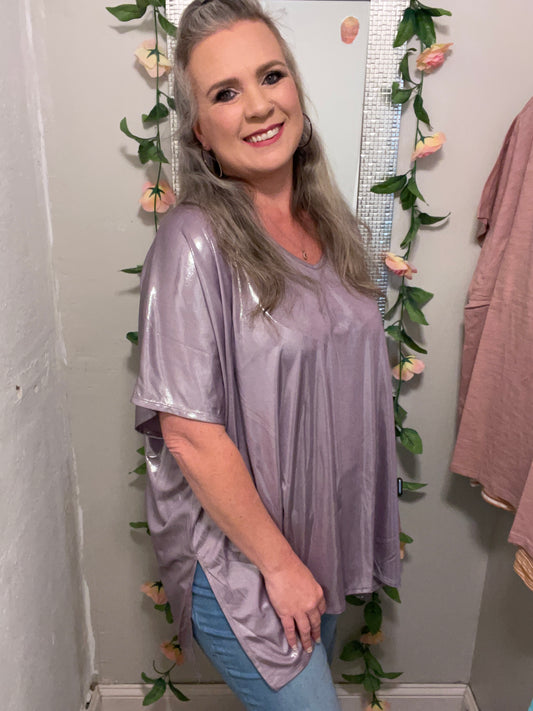 Foil Poncho Top