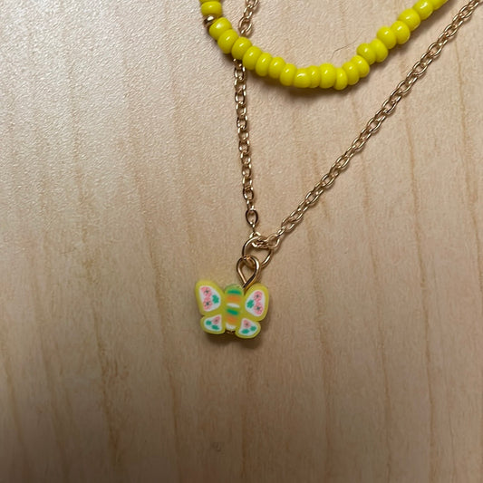 Butterfly Seed Bead Necklace