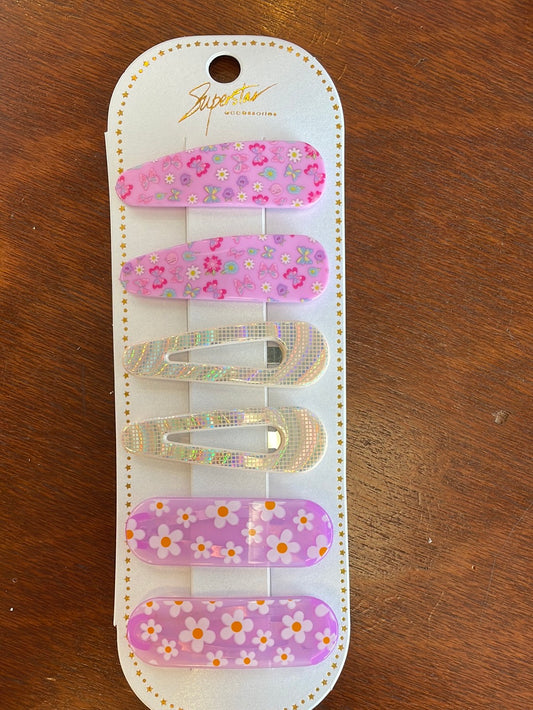 Butterflies and Daisies Clips-Girls