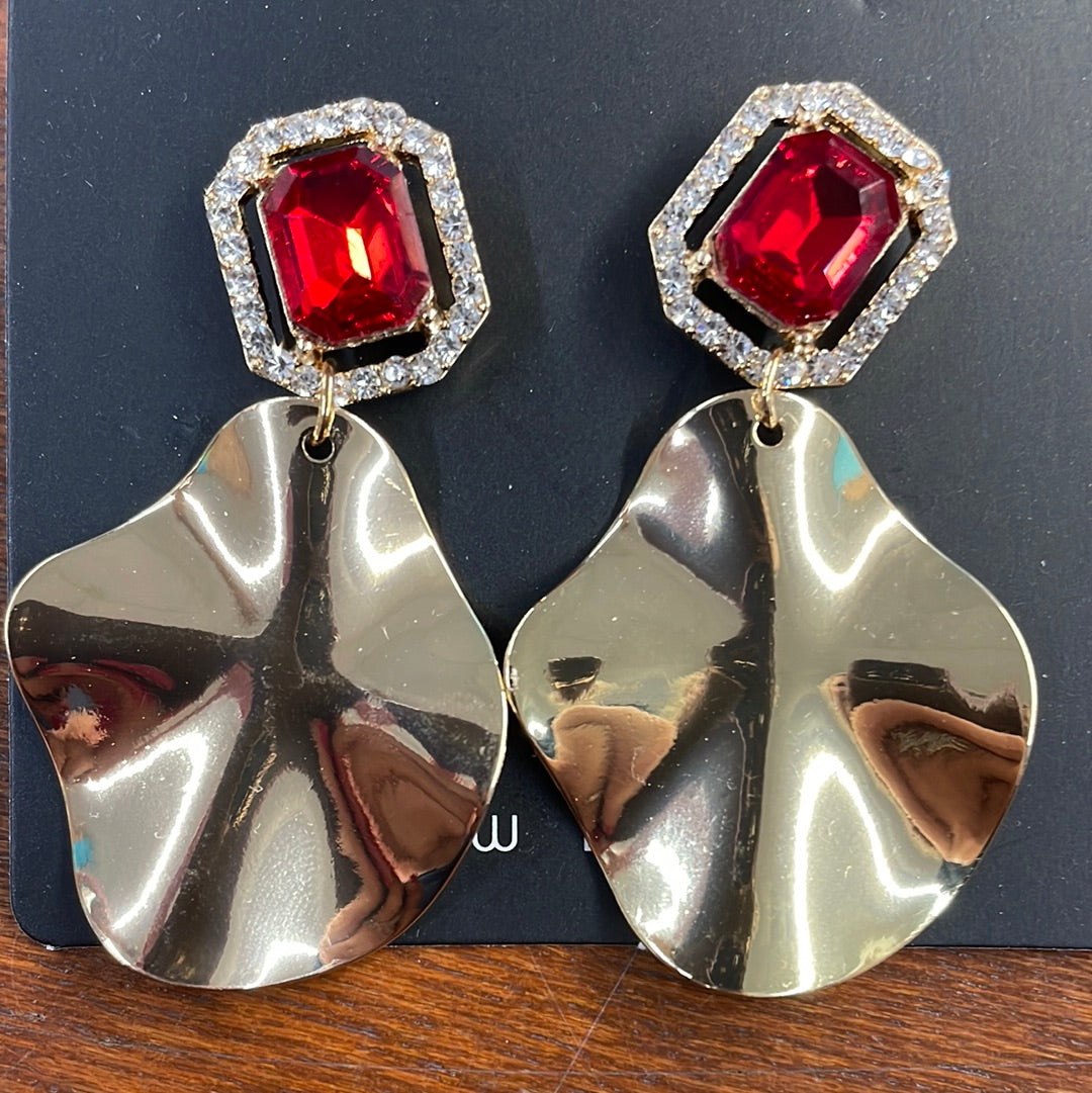 Red Rhinestone Earrings