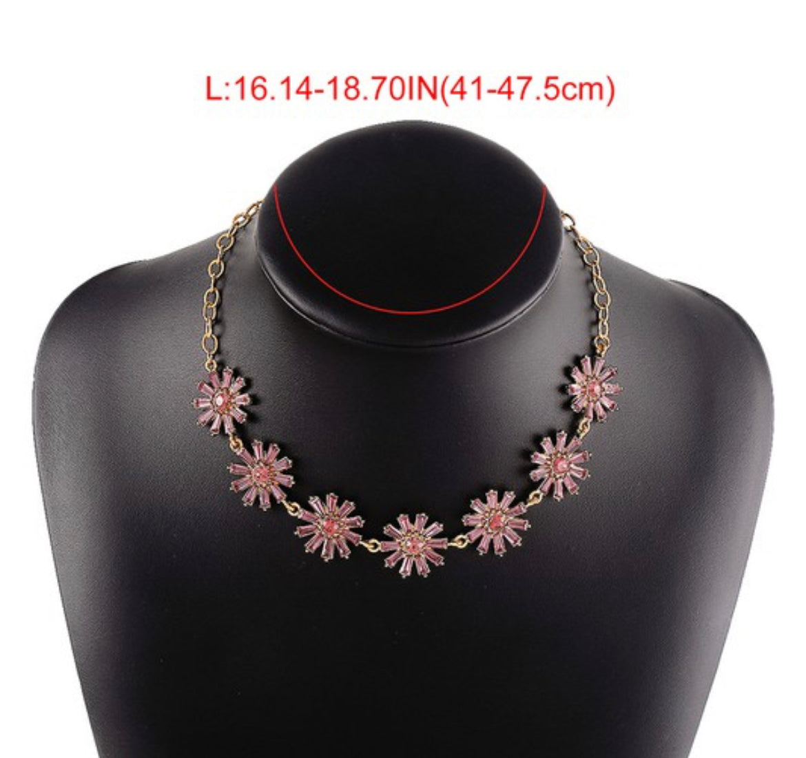 Rhinestone Flower Necklace