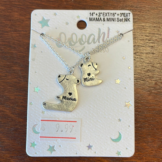 Mama and Mini Bear Necklace Set