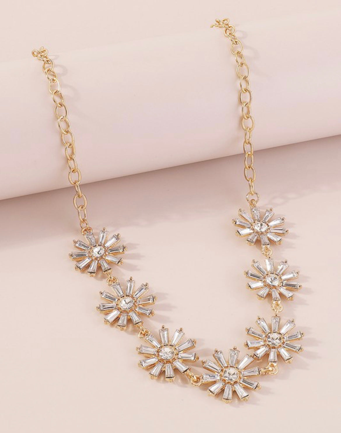 Rhinestone Flower Necklace