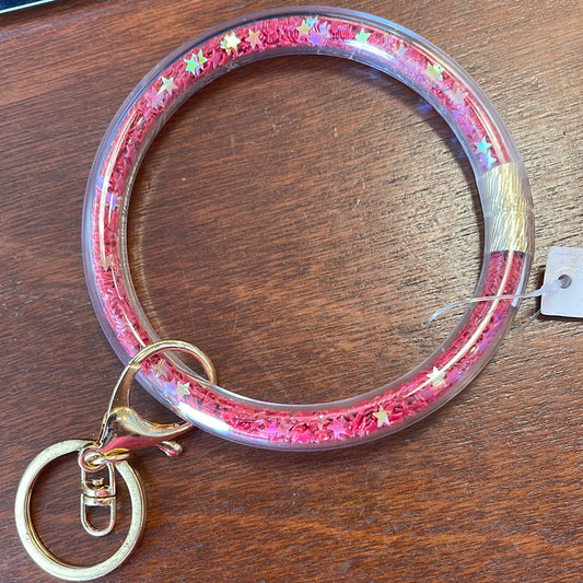 Star Glitter Bangle Keychain