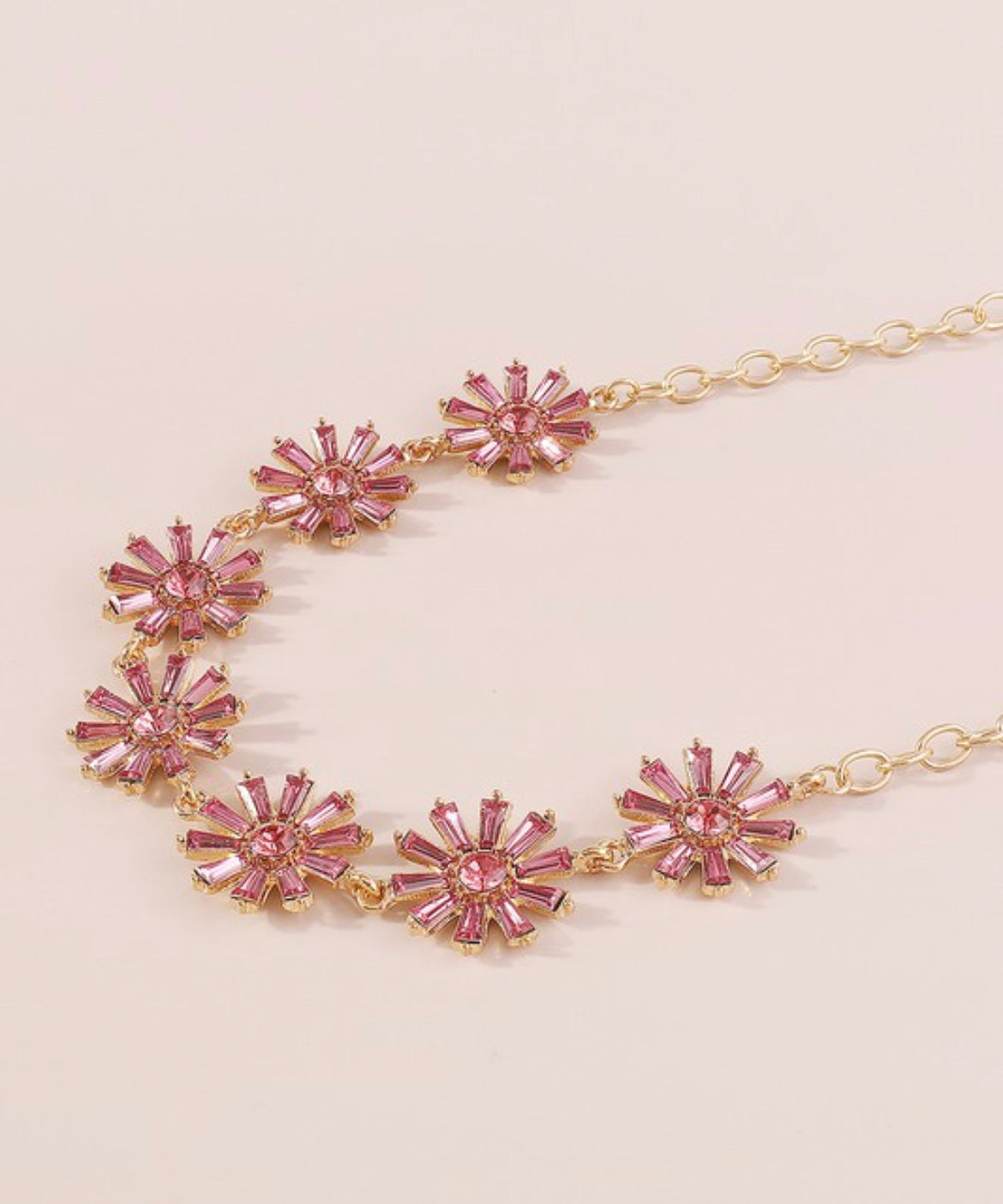 Rhinestone Flower Necklace