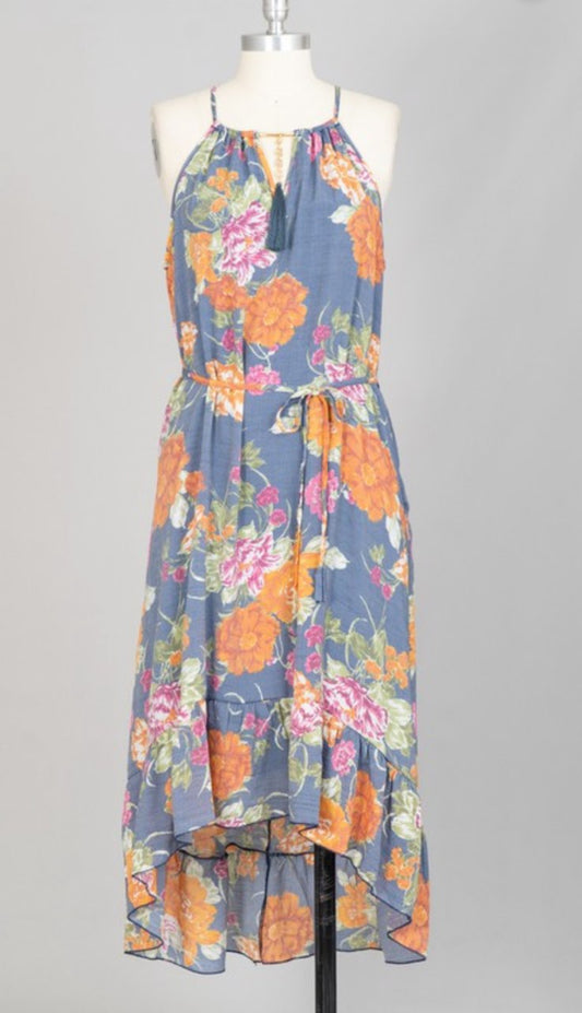Floral High Low Dress- Plus