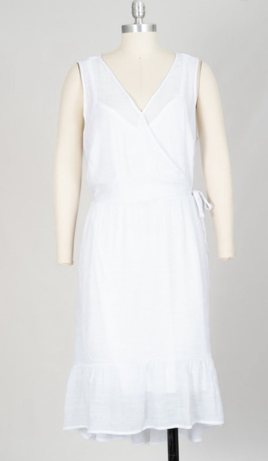 Faux Wrap Dress-Plus