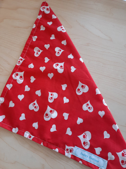 Valentine doggy bandana size small
